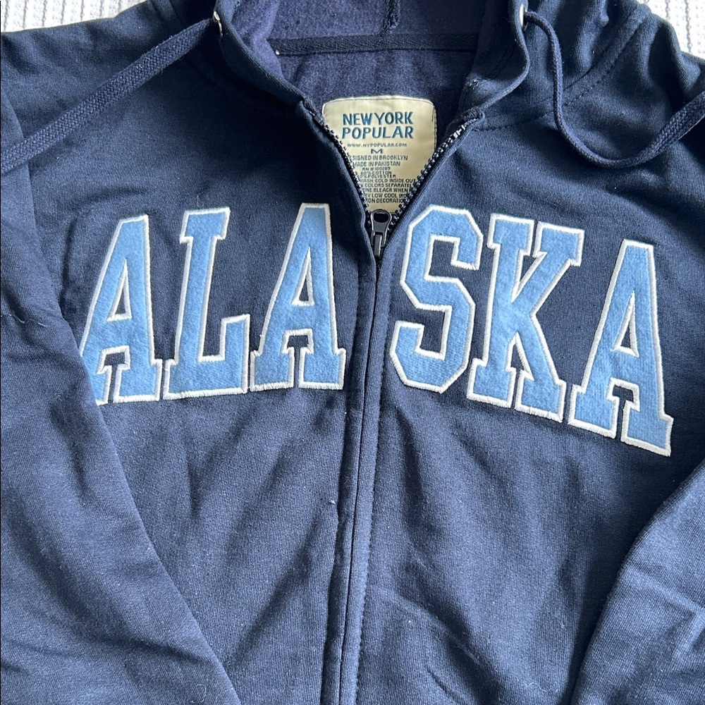 Alaska Navy Blue Hoodie Never worn - Picture 3 of 3